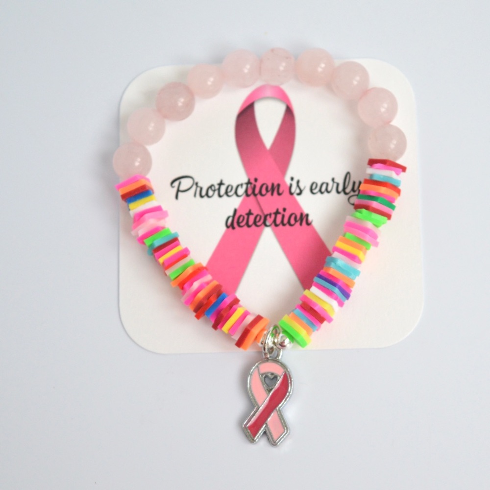 BREAST CANCER Pink Awareness Beaded Bracelet